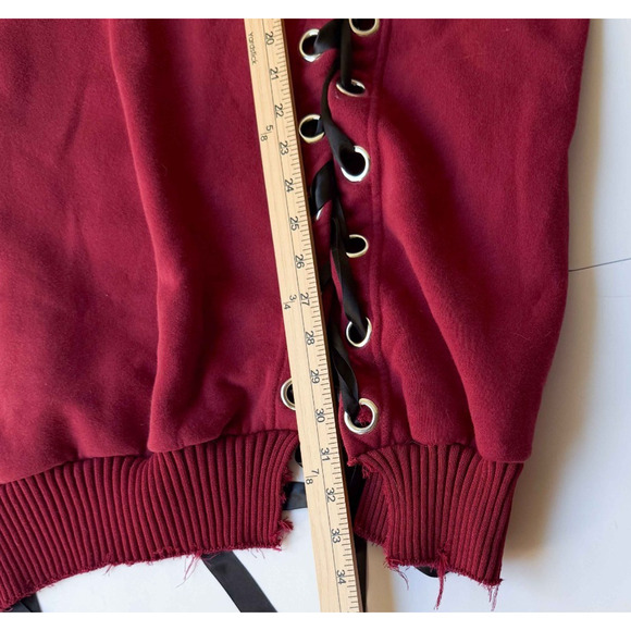 Dolls Kill Current Mood Hellions Hoodie 1X Wine Grunge Goth Rock Whimsygoth - Picture 7 of 9